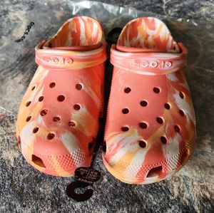 Orange and Coral Classic Crocs